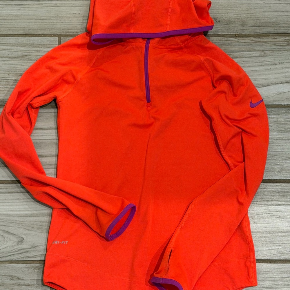 Nike Orange and Purple Half-Zip Hoodie